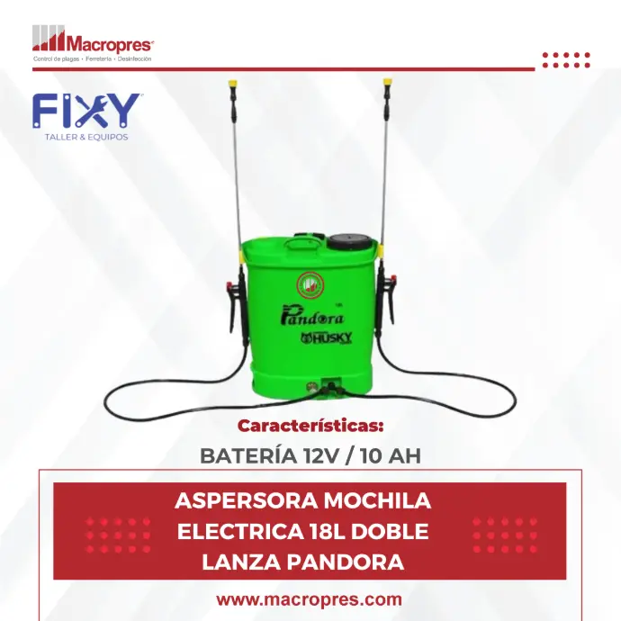 ASPERSORA MOCHILA ELECTRICA 18L DOBLE LANZA PANDORA
