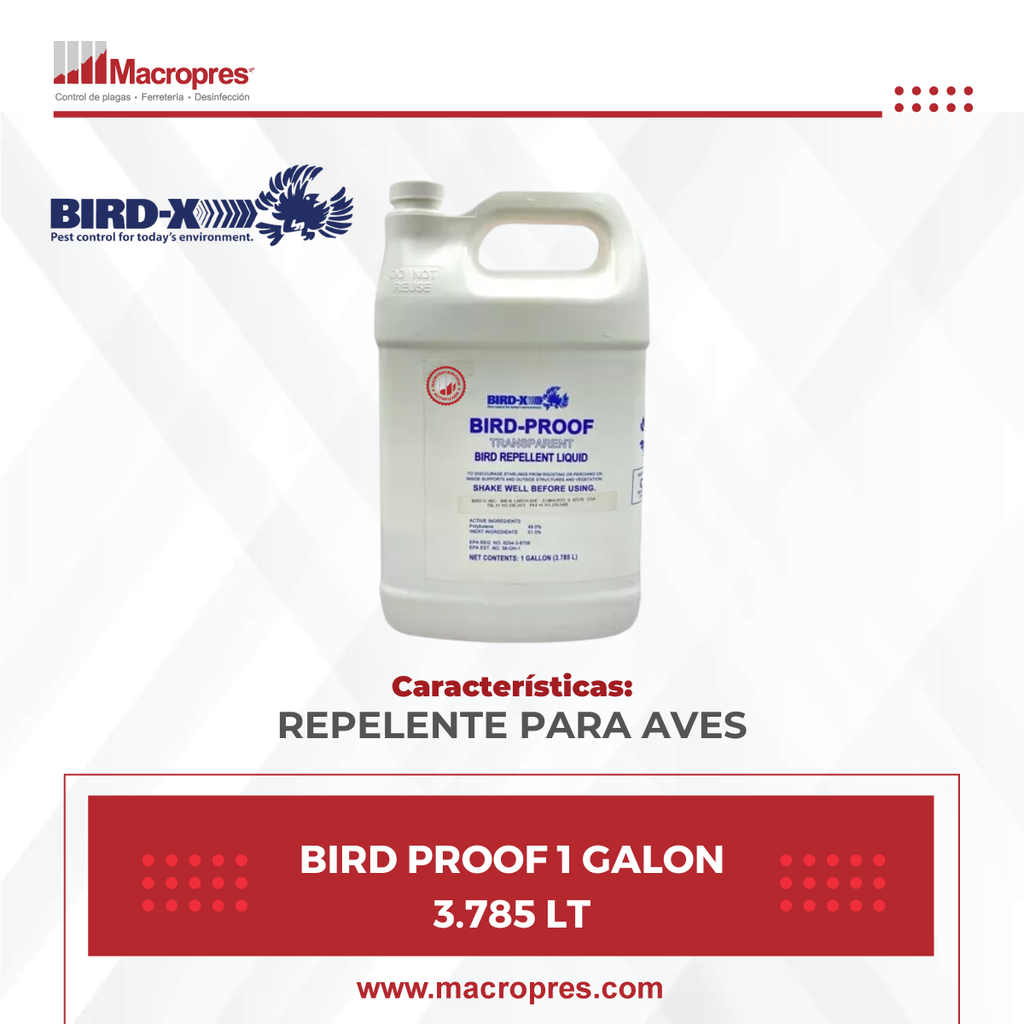 BIRD PROOF 1 GALON 3.785 LT