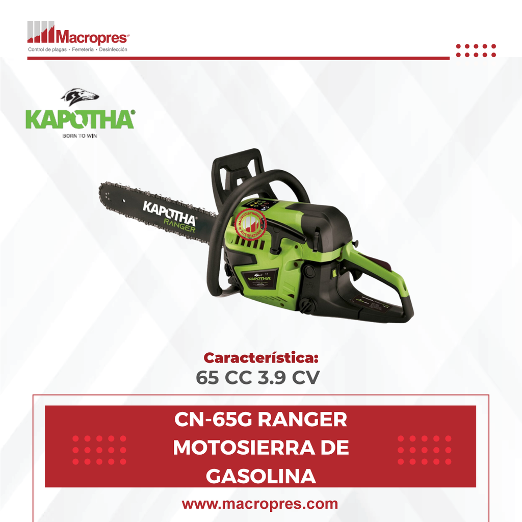 CN-65G RANGER MOTOSIERRA DE GASOLINA KAPOTHA