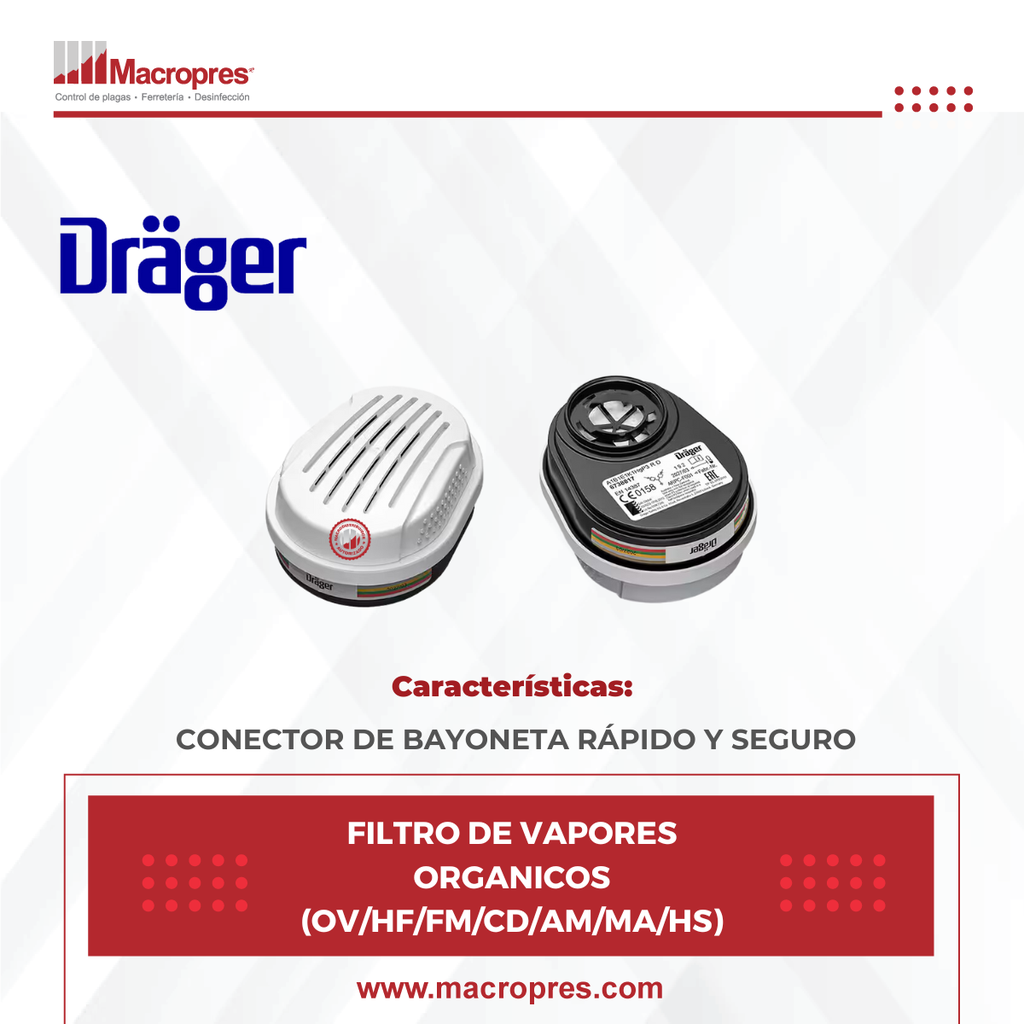 FILTRO DE VAPORES ORGANICOS (OV/HF/FM/CD/AM/MA/HS)