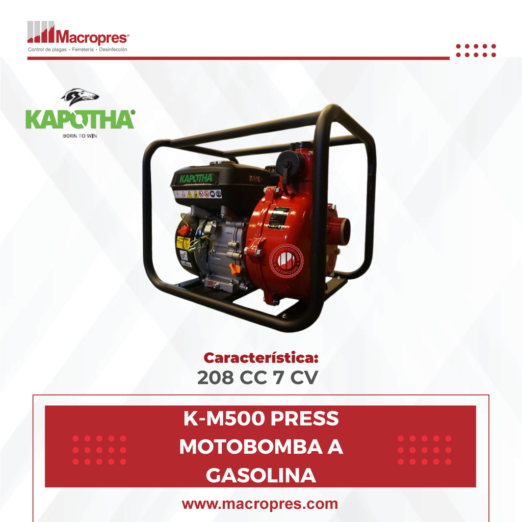 K-M500 PRESS MOTOBOMBA A GASOLINA KAPOTHA