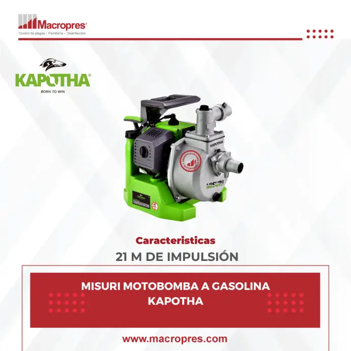 MISURI MOTOBOMBA A GASOLINA KAPOTHA