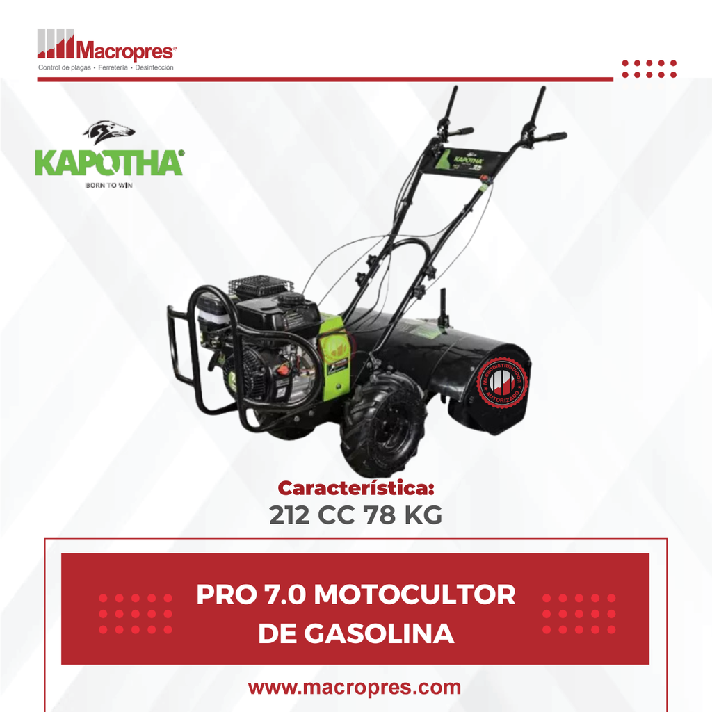 PRO 7.0 MOTOCULTOR DE GASOLINA KAPOTHA