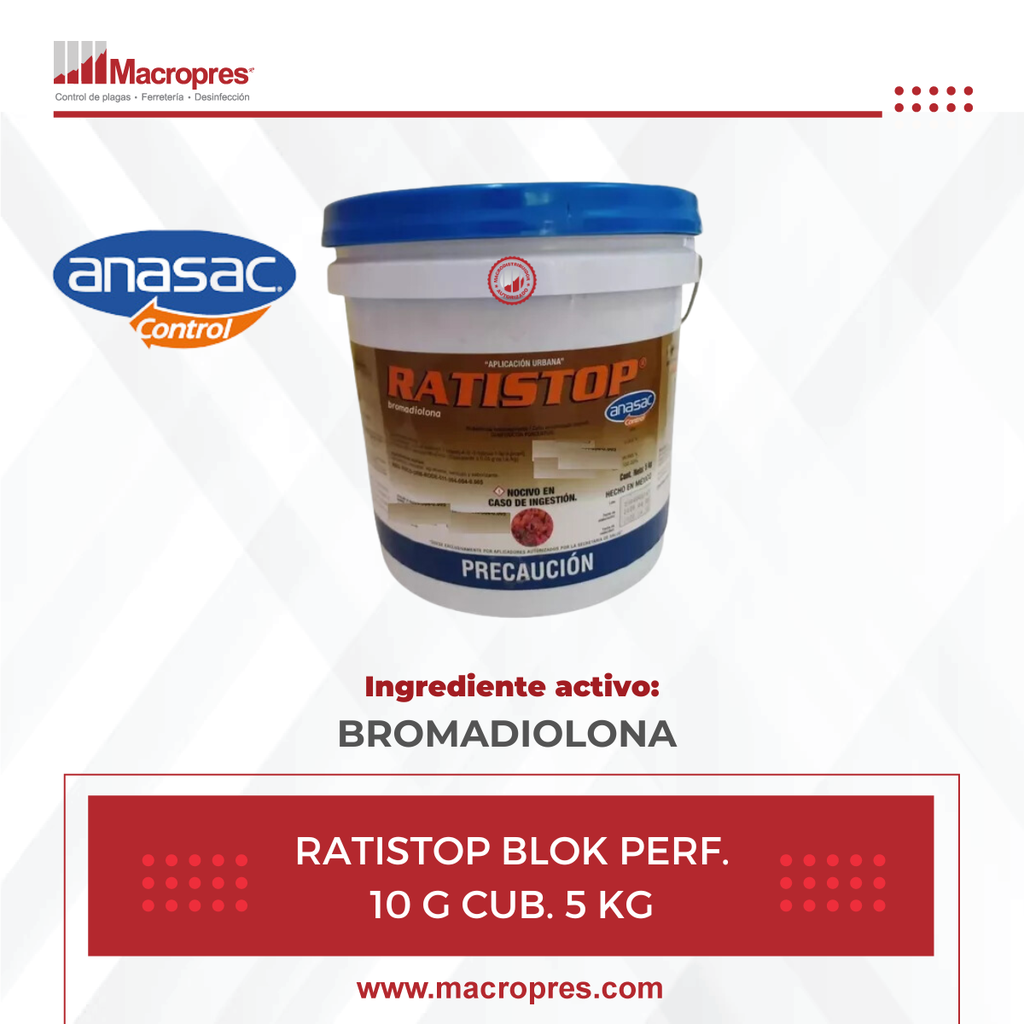 RATISTOP BLOK PERF. 10 G CUB. 5 KG