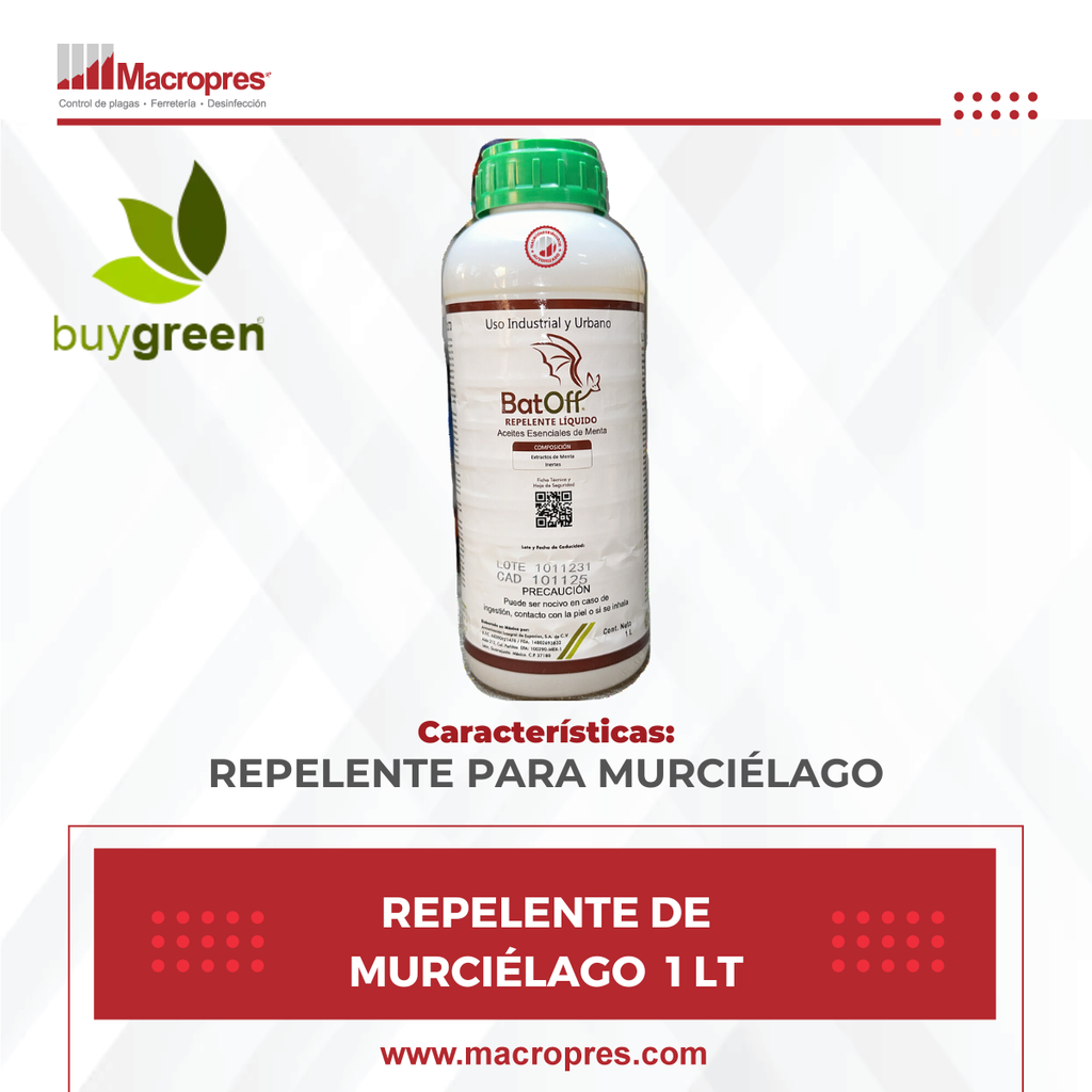 REPELENTE DE MURCIÉLAGO 12 PZ/ 1 LT