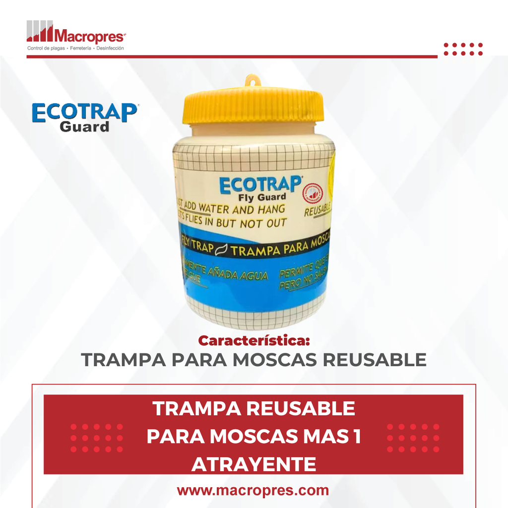 TRAMPA REUSABLE PARA MOSCAS MÁS 1 ATRAYENTE