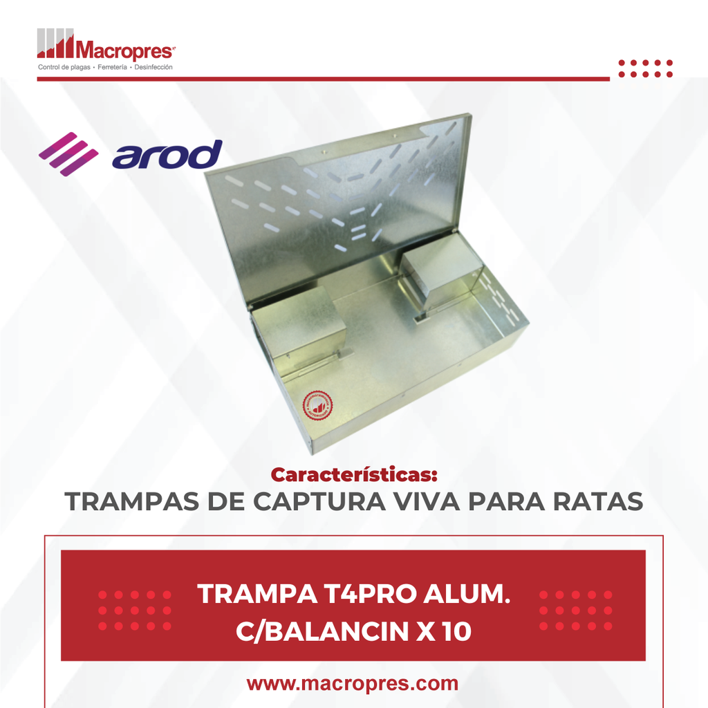 TRAMPA T4PRO ALUM. C/BALANCIN X 10