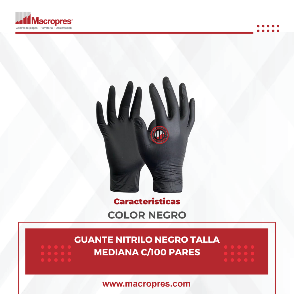 GUANTE NITRILO TALLA M C/100 PIEZAS