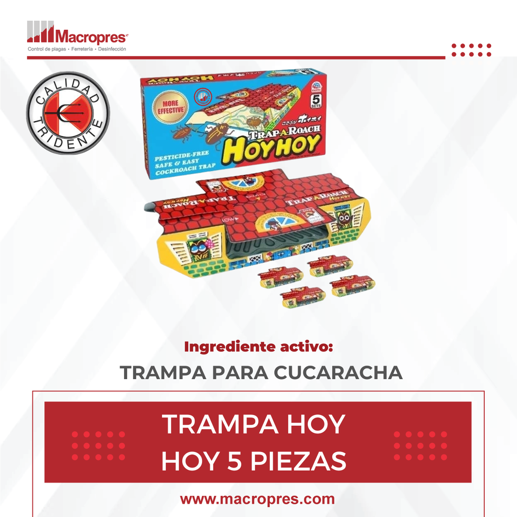 TRAMPA PARA CUCARACHA HOY HOY 5 X 1 X 20