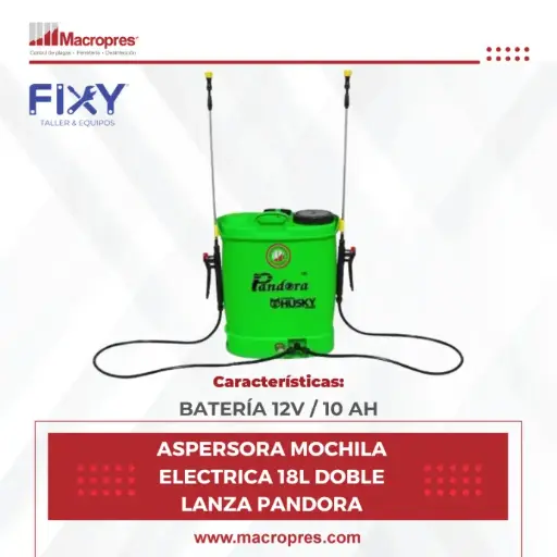 [FIXY-10] ASPERSORA MOCHILA ELECTRICA 18L DOBLE LANZA PANDORA