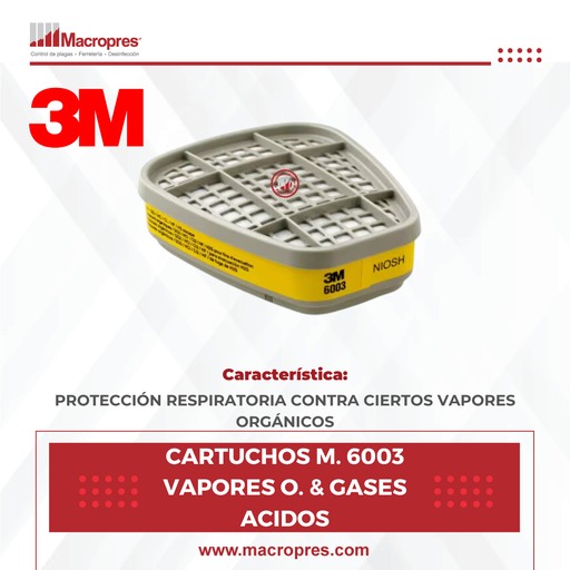 [EQ3M-05] CARTUCHOS M. 6003 VAPORES O. & GASES ACIDOS