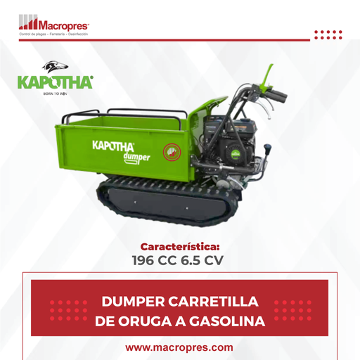 [KPTA-44] DUMPER CARRETILLA DE ORUGA A GASOLINA KAPOTHA