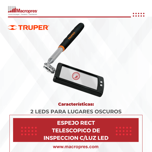 [FIXY-52] ESPEJO RECT TELESCOPICO DE INSPECCION C/LUZ LED