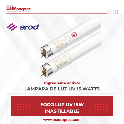 [AROD-13] FOCO LUZ UV 15W INASTILLABLE X 25