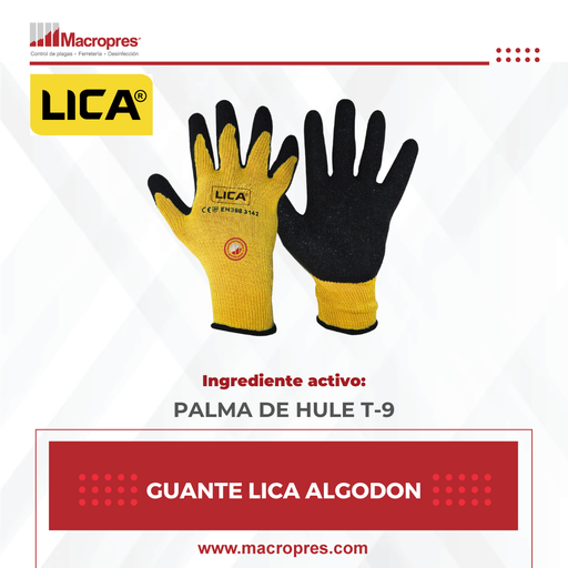 [LICA-01] GUANTE LICA ALGODON/PALMA DE HULE T-9 MOD:GLPEND9