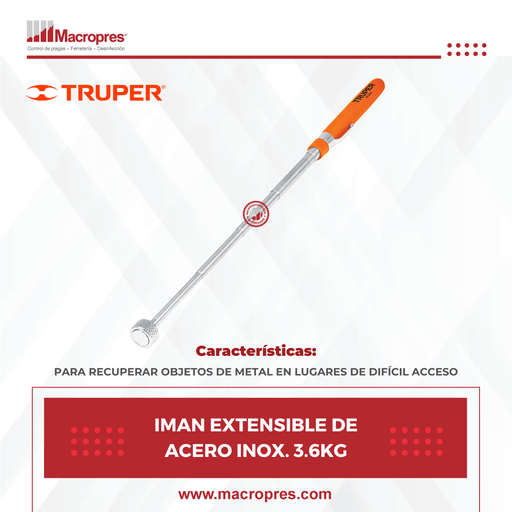 [FIXY-50] IMAN EXTENSIBLE DE ACERO INOX. 3.6KG
