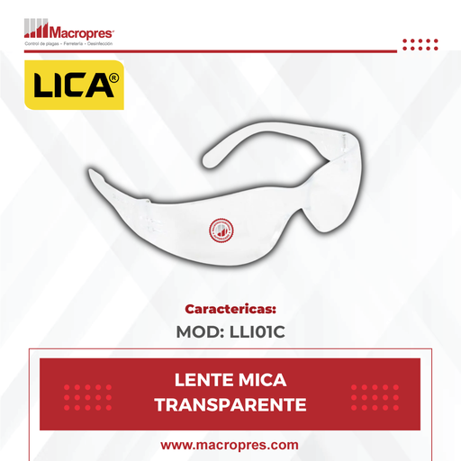 [LICA-15] LENTE LICA MICA TRANSPARENTE MOD: LLI01C