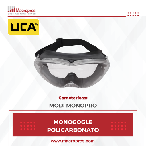 [LICA-13] MONOGOGLE LICA POLICARBONATO CLARO MOD:MONOPRO