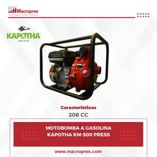 [EXPO-32] MOTOBOMBA A GASOLINA KAPOTHA KM-500 PRESS (EXPO)