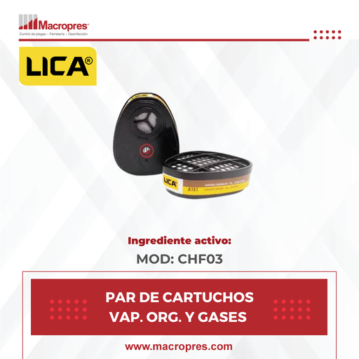 [LICA-03] PAR DE CARTUCHOS VAP. ORG. Y GASES ACID.MOD:CHF03