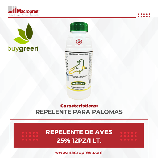 [BUYG-02] REPELENTE DE AVES 25% 12PZ/1 LT.