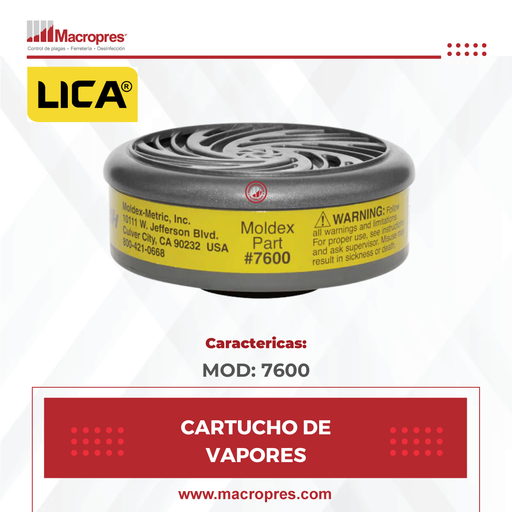 [LICA-21] RESPIRADOR MEDIA CARA P/2 CARTUCHOS (CHF03,6003,6006)