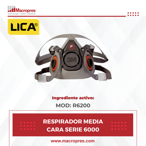 [LICA-07] RESPIRADOR MEDIA CARA SERIE 6000 70071606472 MOD:R6200